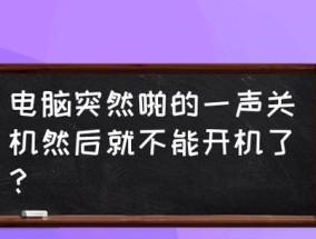电脑突然开不了机怎么办（解决电脑无法启动的常见问题及应对方法）
